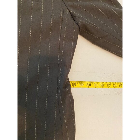 Benard Holtzman Harve Bernard Womens Pinstripe Brown Wool Pantsuit Size 10 - Picture 11 of 16